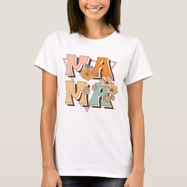 Floral Vintag Mama T-Shirt (Vorderseite)
