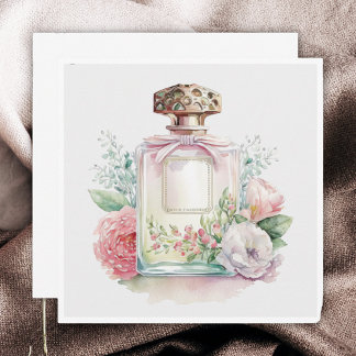 Floral Vintag Parfüm Flasche Flasche Mitteilungskarte