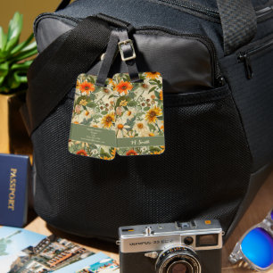 Floral Vintager benutzerdefinierter Gepäckträger Gepäckanhänger