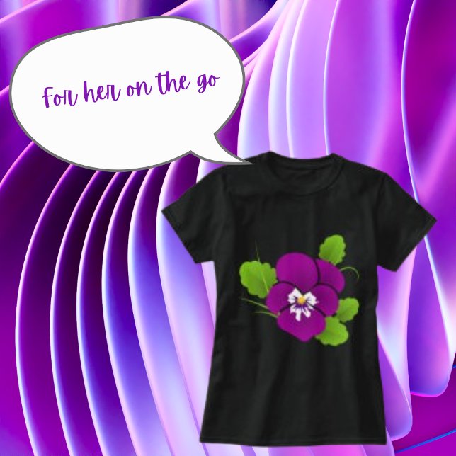 Floral Viola Lila Wildblume Blossom Riesige Blume T-Shirt (Von Creator hochgeladen)