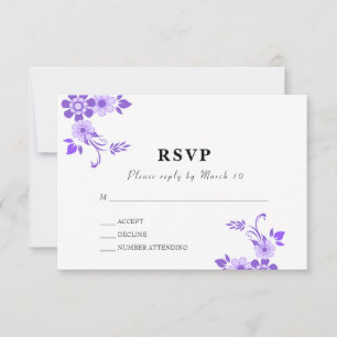 Floral Violet RSVP Karte