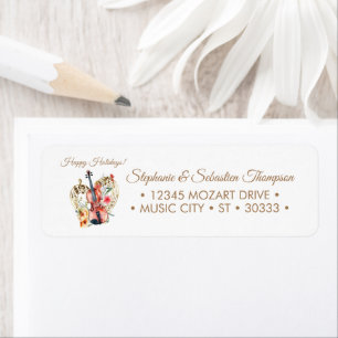 Floral Violins Gold Musiknoten Weihnachtsfeiertag