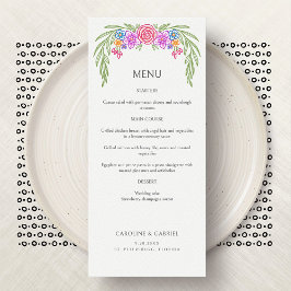 Floral Vivid Fiesta Wedding Menu
