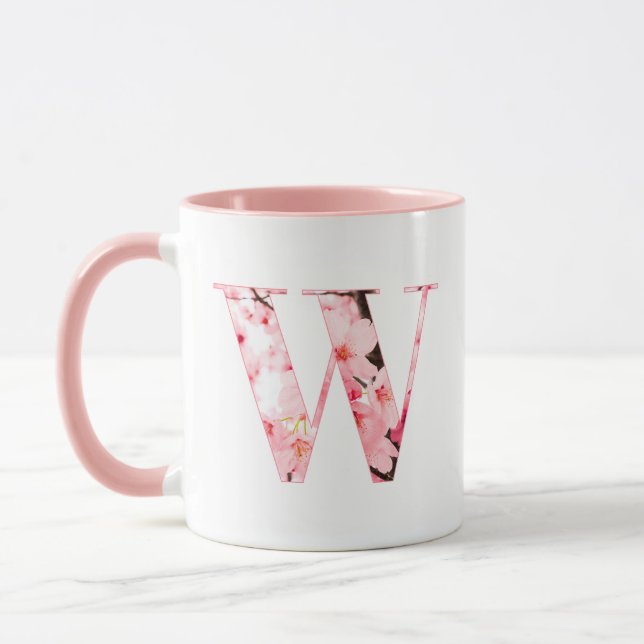 Floral W Initial Mug | Personalized Name & Traits Tasse (Links)