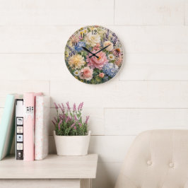Floral Wall Clock — Botanical Design Große Wanduhr