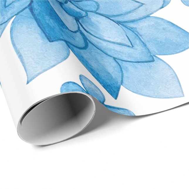 floral wallpaper with blue blossoms and leaves  geschenkpapier (Von Creator hochgeladen)