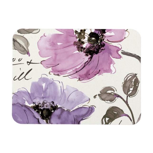 Floral Waltz Plum Blume Magnet (Horizontal)