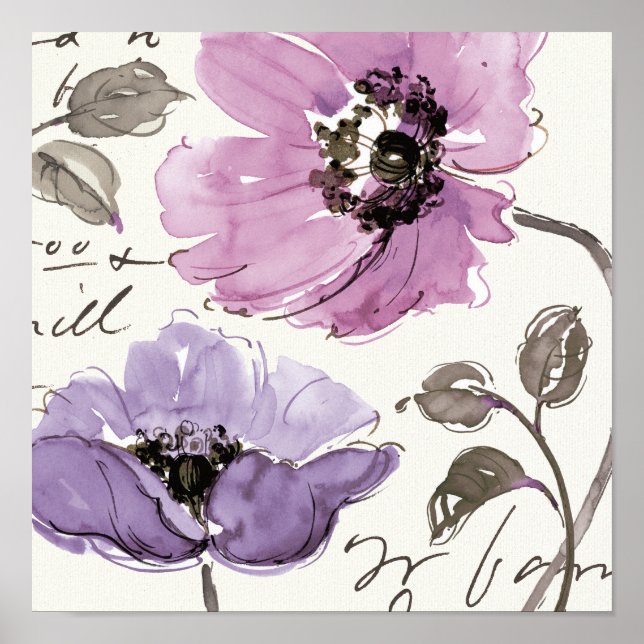 Floral Waltz Plum Blume Poster (Vorne)