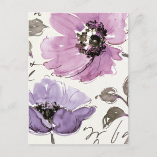 Floral Waltz Plum Blume Postkarte