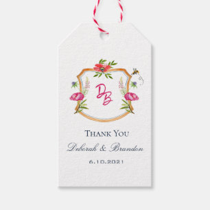 Floral Wappen Hochzeit Danke, dass Sie Geschenktas Geschenkanhänger