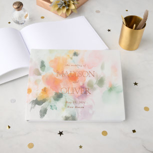 Floral Wasserfarbe Elegante Romantische Hochzeit Gästebuch