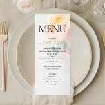 Floral Wasserfarbe Elegante Romantische Hochzeit Menükarte<br><div class="desc">Floral Wasserfarbe Elegante Romantische Hochzeitskarte Vorlage</div>