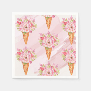 Floral Wasserfarbe Ice Serviette