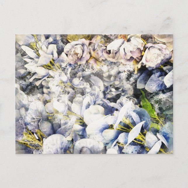 Floral Wasserfarbe Postkarte 4 (Vorderseite)