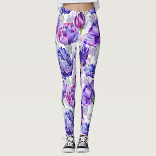 Floral Wasserfarbe Tulip Leggings