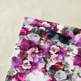 Floral Watercolor - Abstraktes Design in Rosa und  Strandtuch