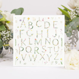 Floral Watercolor Alphabet Paper Napkin Serviette