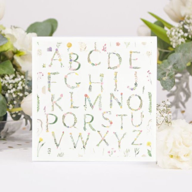 Floral Watercolor Alphabet Paper Napkin Serviette (Von Creator hochgeladen)