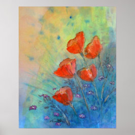 Floral Watercolor Art Poster