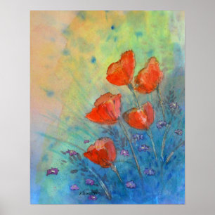 Floral Watercolor Art Print Poster