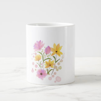 Floral Watercolor Artistic Flower Coffee Mug Jumbo-Tasse