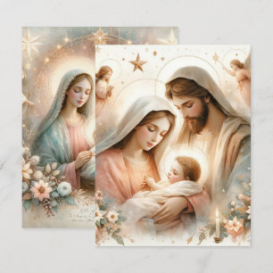 Floral Watercolor Baby Jesus Scrapbook druckbar Einladung