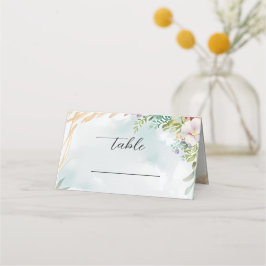 Floral Watercolor Beach Szene Sommer Hochzeit Platzkarte
