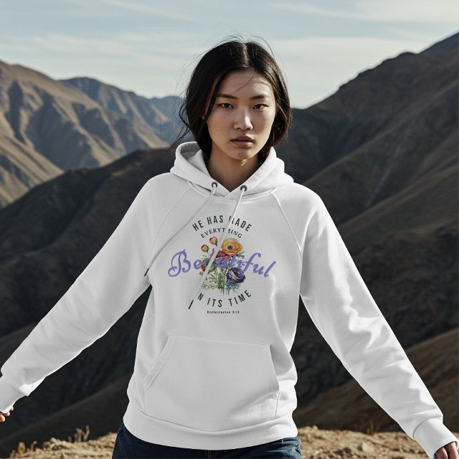 Floral Watercolor Beautiful Scripture Hoodie (Von Creator hochgeladen)
