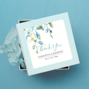 Floral Watercolor Blue Orchid Gefallen Sticker