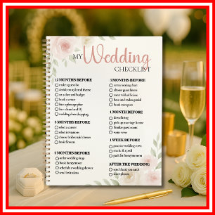 Floral Watercolor Blumen Hochzeits-Checkliste Planer
