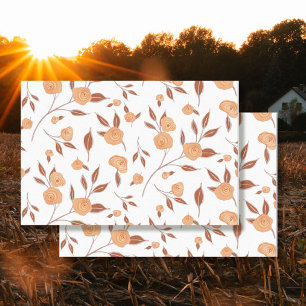 Floral Watercolor Boho Peach Moderne Weinkultur un Seidenpapier