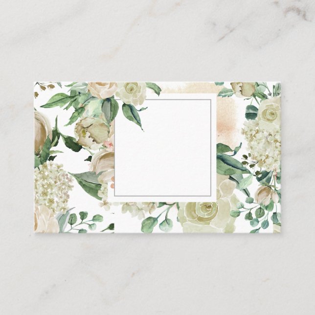 Floral Watercolor Business Card  Visitenkarte (Vorderseite)