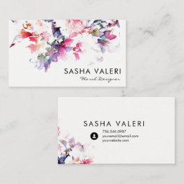 Floral Watercolor Business Card Visitenkarte