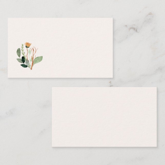 Floral Watercolor Business Card Visitenkarte (Vorne/Hinten)