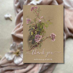 Floral Watercolor Classic Art Danke Karte