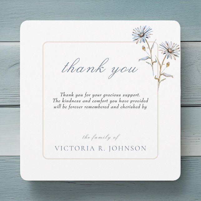 Floral Watercolor Daisy Beerdigung Memorial Vielen Dankeskarte (Von Creator hochgeladen)