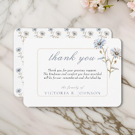 Floral Watercolor Daisy Beerdigung Memorial Vielen Dankeskarte