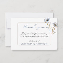 Floral Watercolor Daisy Beerdigung Memorial Vielen Dankeskarte