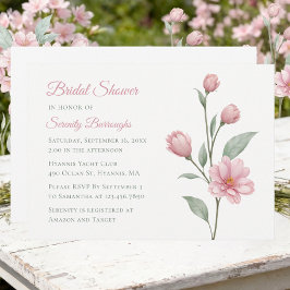 Floral Watercolor Dusty Rose Sage Bridal Showers Einladung