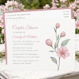 Floral Watercolor Dusty Rose Sage Couples Shower Einladungspostkarte