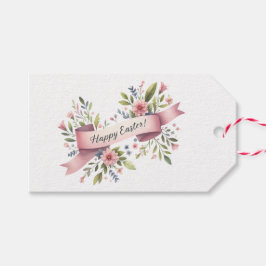 Floral Watercolor Easter Gift Tag Geschenkanhänger