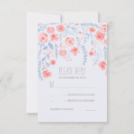 Floral Watercolor Elegante Wedding RSVP Cards Karte