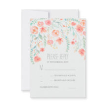 Floral Watercolor Elegante Wedding RSVP Cards