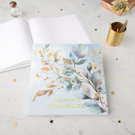 Floral Watercolor gold Baby Shower Gästebuch