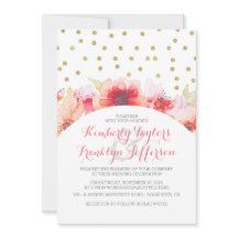 Floral Watercolor Gold Rosa Blush Vintage Hochzeit
