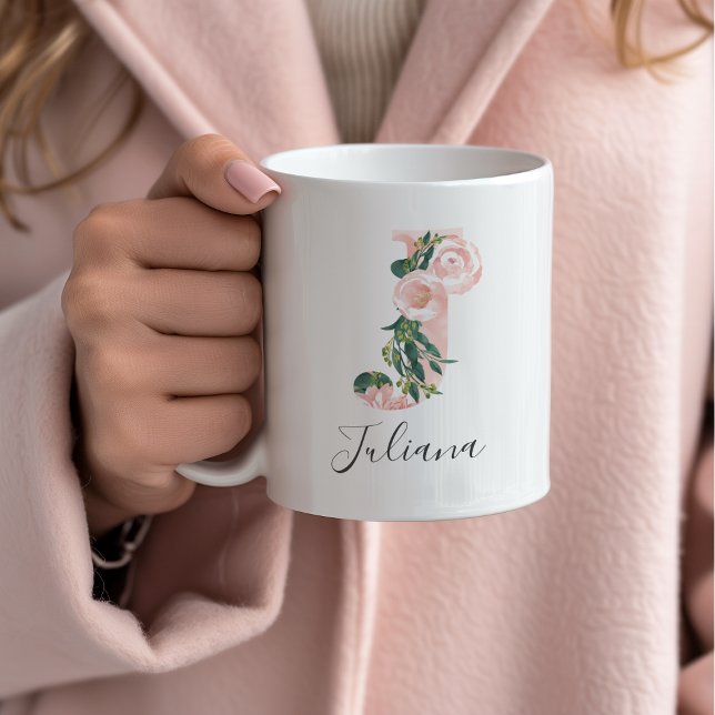 Floral Watercolor Initial Tasse - J (Von Creator hochgeladen)