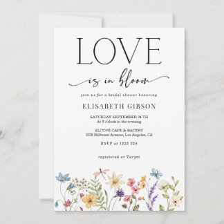  Floral Watercolor Love in Bloom Bridal Shower Einladung