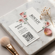 Floral Watercolor Makeup-Artist QR-Code