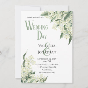 Floral Watercolor Moderne Hochzeitseinladung Einladung