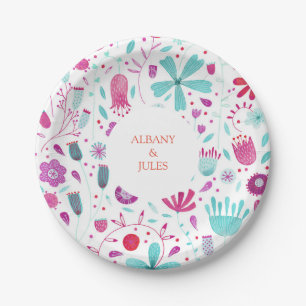 Floral Watercolor Moderne Pappteller